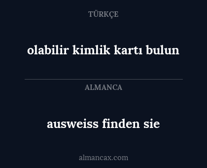 ausweiss finden sie - olabilir kimlik kartı bulun