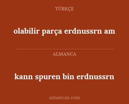 kann spuren bin erdnussrn - olabilir parça erdnussrn am