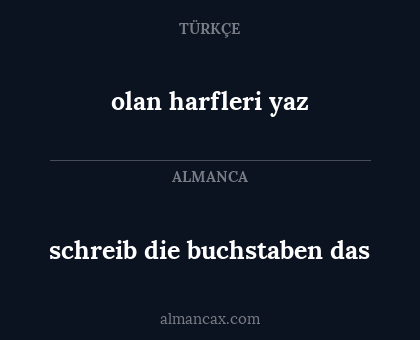 schreib die buchstaben das - olan harfleri yaz