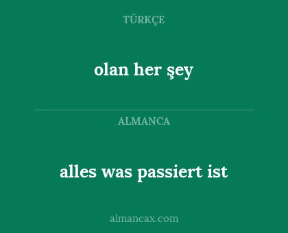olan her şey - alles was passiert ist