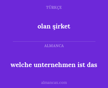 olan şirket - welche unternehmen ist das