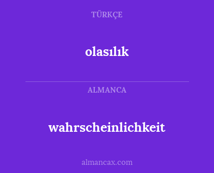 olasılık - wahrscheinlichkeit
