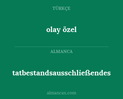 olay özel - tatbestandsausschließendes