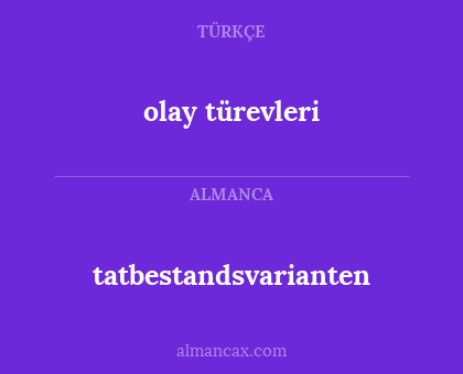 olay türevleri - tatbestandsvarianten