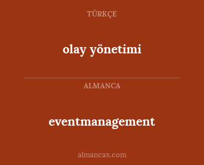eventmanagement - olay yönetimi