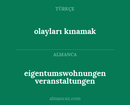 eigentumswohnungen veranstaltungen - olayları kınamak