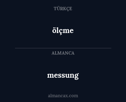 messung - ölçme