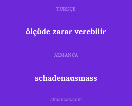 schadenausmass - ölçüde zarar verebilir