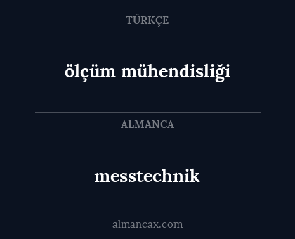messtechnik - ölçüm mühendisliği