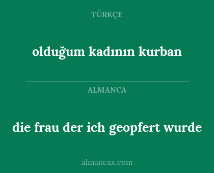die frau der ich geopfert wurde - olduğum kadının kurban