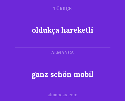 oldukça hareketli - ganz schön mobil