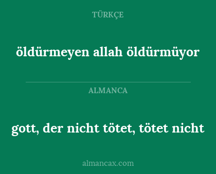 öldürmeyen allah öldürmüyor - gott, der nicht tötet, tötet nicht