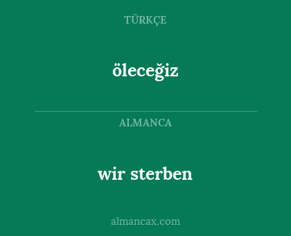 öleceğiz - wir sterben