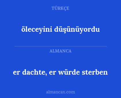 er dachte, er würde sterben - öleceyini düşünüyordu