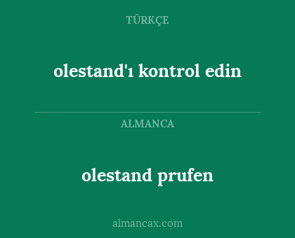 olestand prufen - olestand'ı kontrol edin
