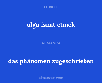 das phänomen zugeschrieben - olgu isnat etmek