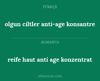 reife haut anti age konzentrat - olgun ciltler anti-age konsantre