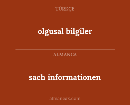 sach informationen - olgusal bilgiler