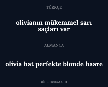 olivia hat perfekte blonde haare - olivianın mükemmel sarı saçları var