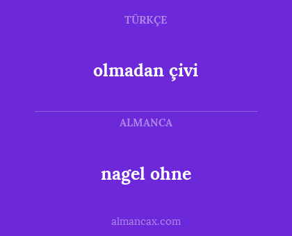 nagel ohne - olmadan çivi