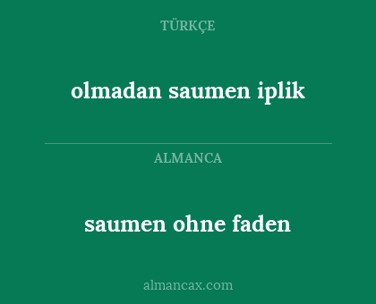 saumen ohne faden - olmadan saumen iplik