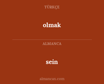 sein - olmak