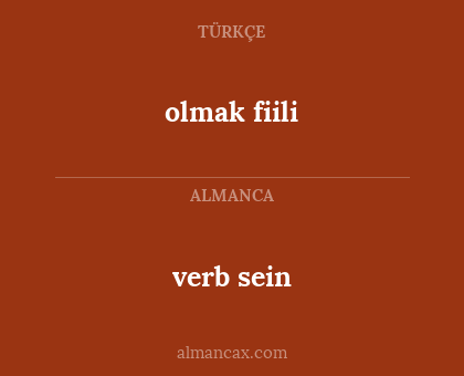 verb sein - olmak fiili
