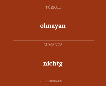 nichtg - olmayan