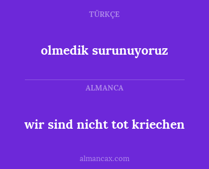 olmedik surunuyoruz - wir sind nicht tot kriechen