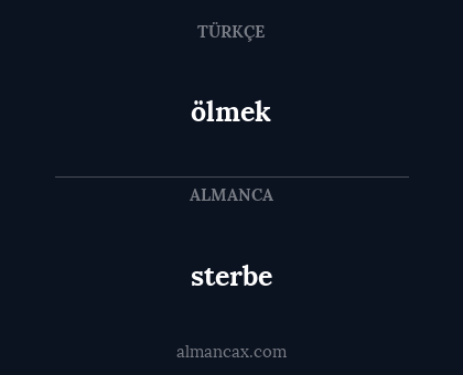 sterbe - ölmek