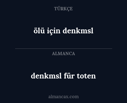 ölü için denkmsl - denkmsl für toten