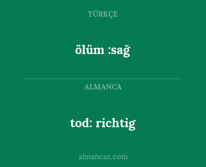 tod: richtig - ölüm :sağ