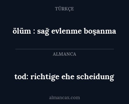 tod: richtige ehe scheidung - ölüm : sağ
evlenme
boşanma
