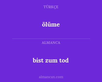 bist zum tod - ölüme