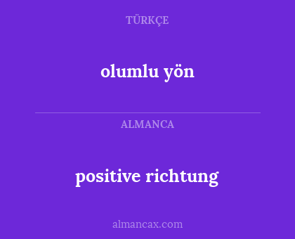 olumlu yön - positive richtung