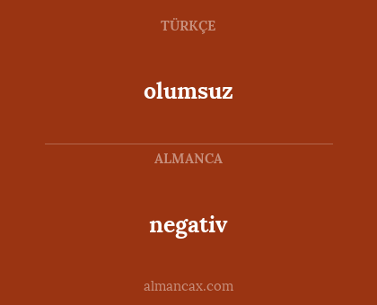 negativ - olumsuz