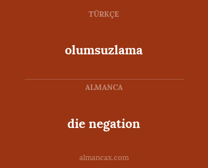 die negation - olumsuzlama