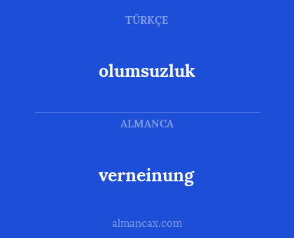 olumsuzluk - verneinung