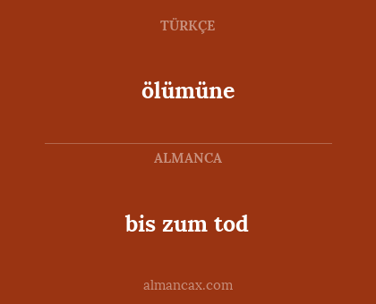 ölümüne - bis zum tod