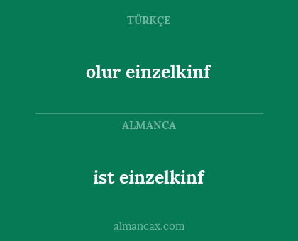 ist einzelkinf - olur einzelkinf