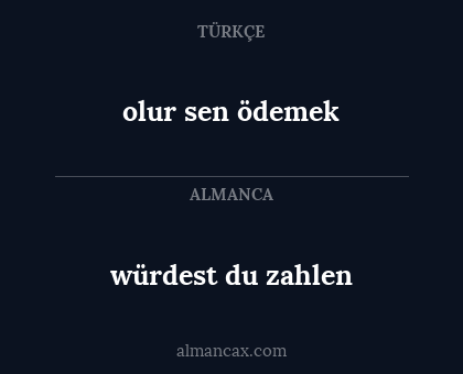olur sen ödemek - würdest du zahlen