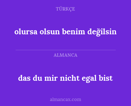 das du mir nicht egal bist - olursa olsun benim değilsin