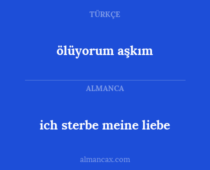 ich sterbe meine liebe - ölüyorum aşkım