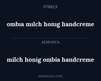 ombıa mılch honıg handcreme - milch honig ombia handcreme