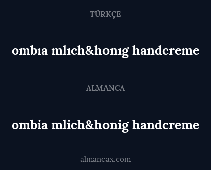 ombia mlich&honig handcreme - ombıa mlıch&honıg handcreme