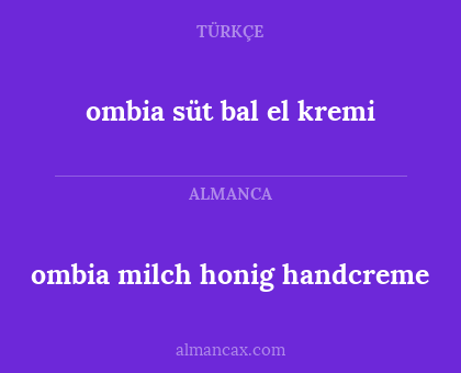 ombia süt bal el kremi - ombia milch honig handcreme