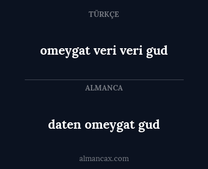 daten omeygat gud - omeygat veri veri gud