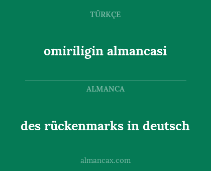 omiriligin almancasi - des rückenmarks in deutsch