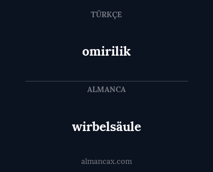 omirilik - wirbelsäule