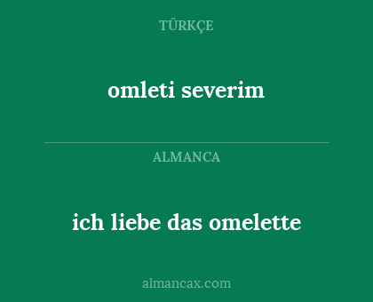 omleti severim - ich liebe das omelette